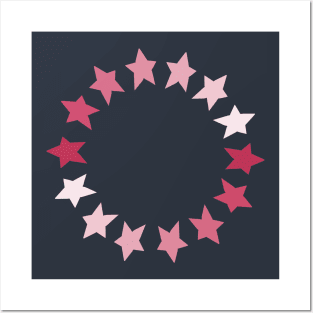 Viva Magenta Star Circle Graphic Posters and Art